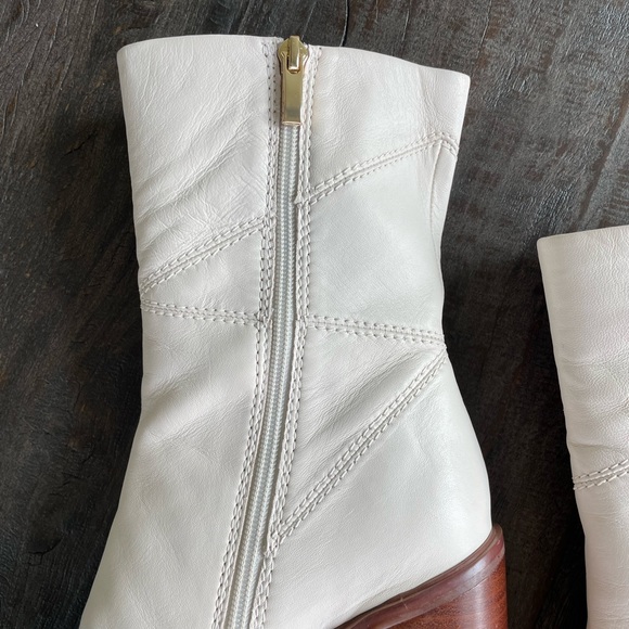Franco Sarto Stevie Mid Calf Boot | White Leather | Never Been Worn in Orgnl Box - Picture 6 of 9